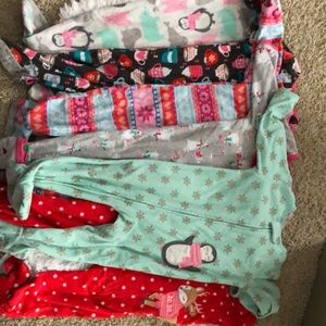 6 toddler girl fleece sleepers